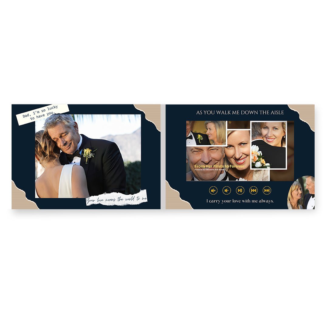 Custom Wedding Video Book – Heartfelt Gift for Father of the Bride in Royal Blue Theme