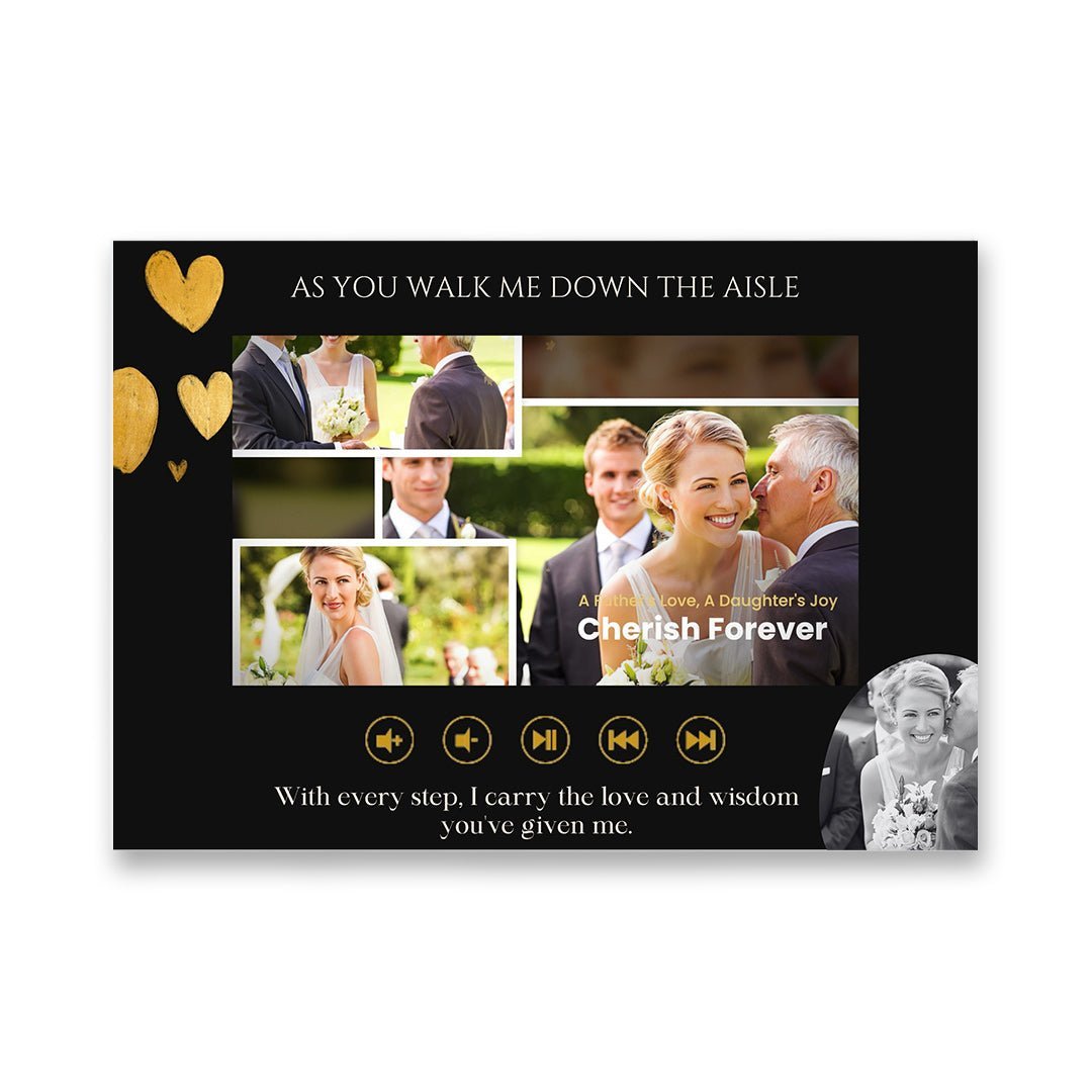 Personalised Wedding Video Book – Black and Gold Theme for Father of the Bride