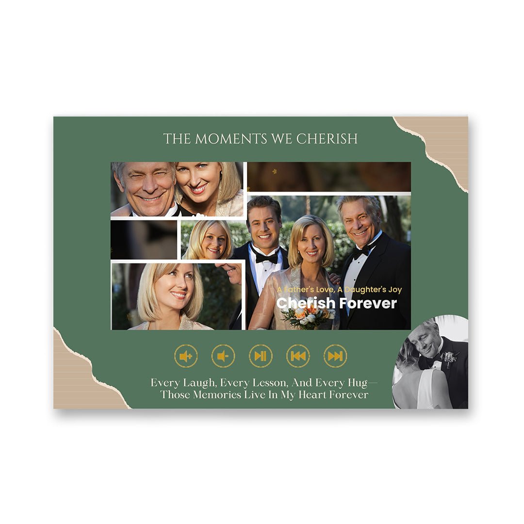 Personalised Wedding Video Book – Green and Gold Theme for Father of the Bride