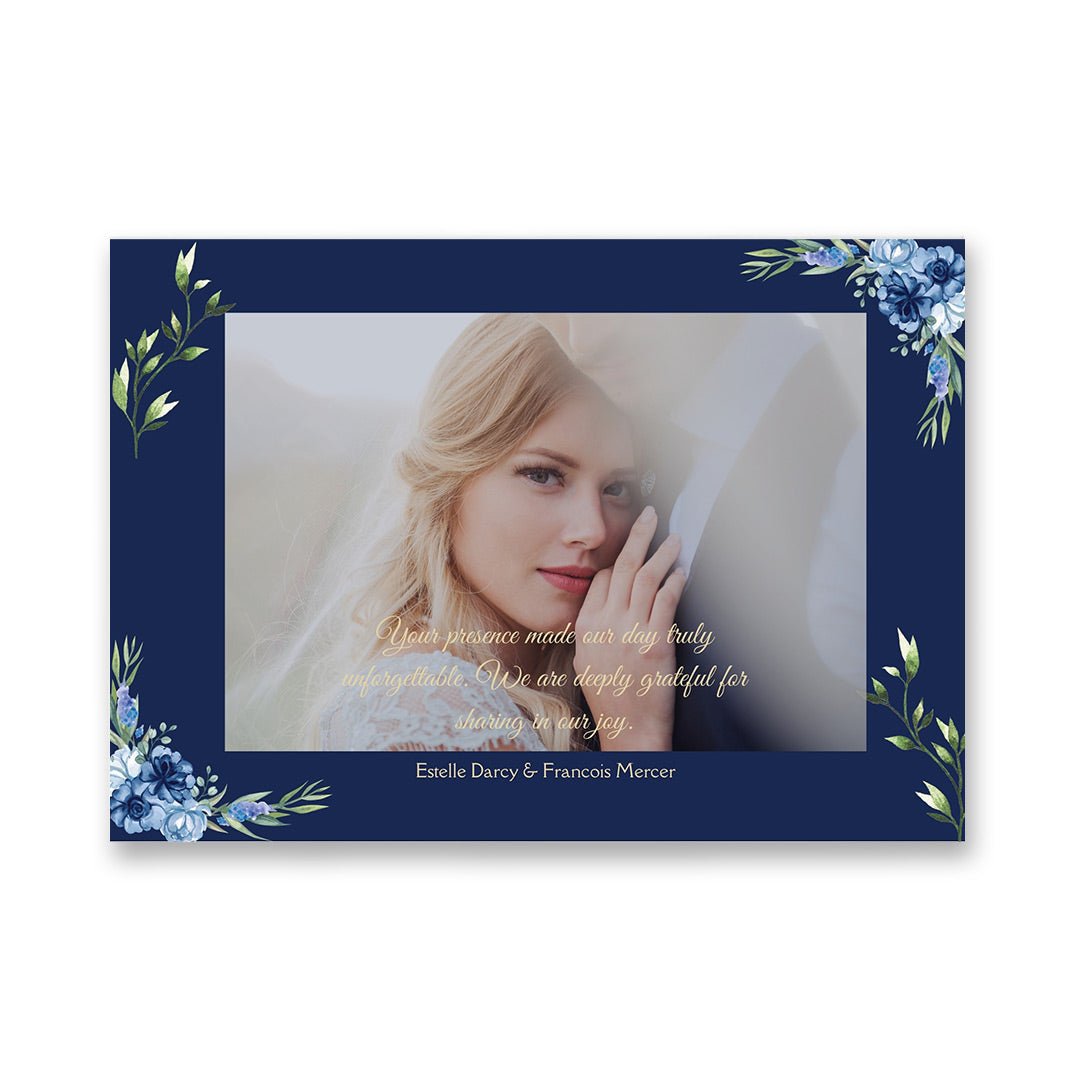 Blue and Gold Monogram Wedding Video Book – Elegant Invitation Theme