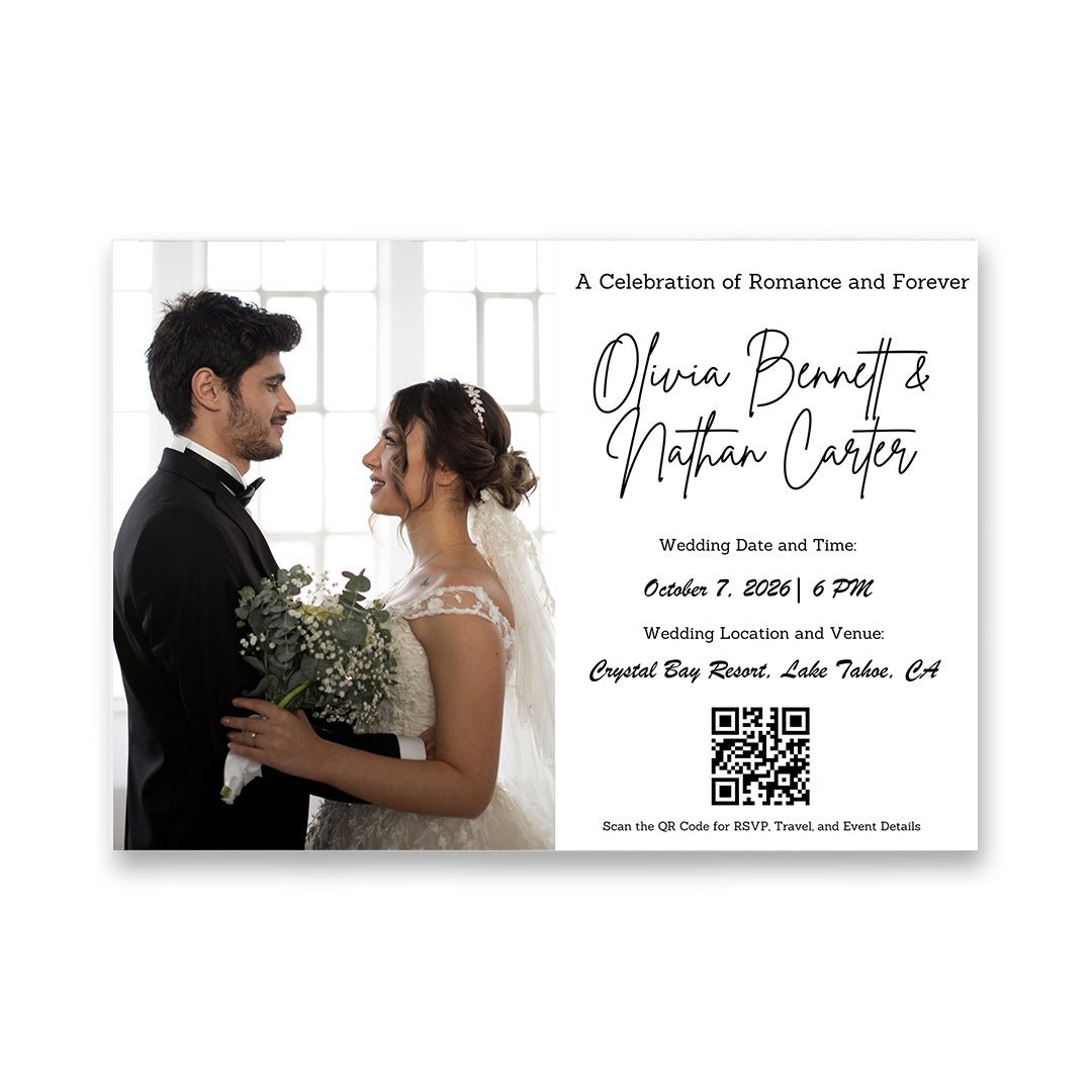 Elegant White Custom Wedding Video Book with Digital Invitation Theme